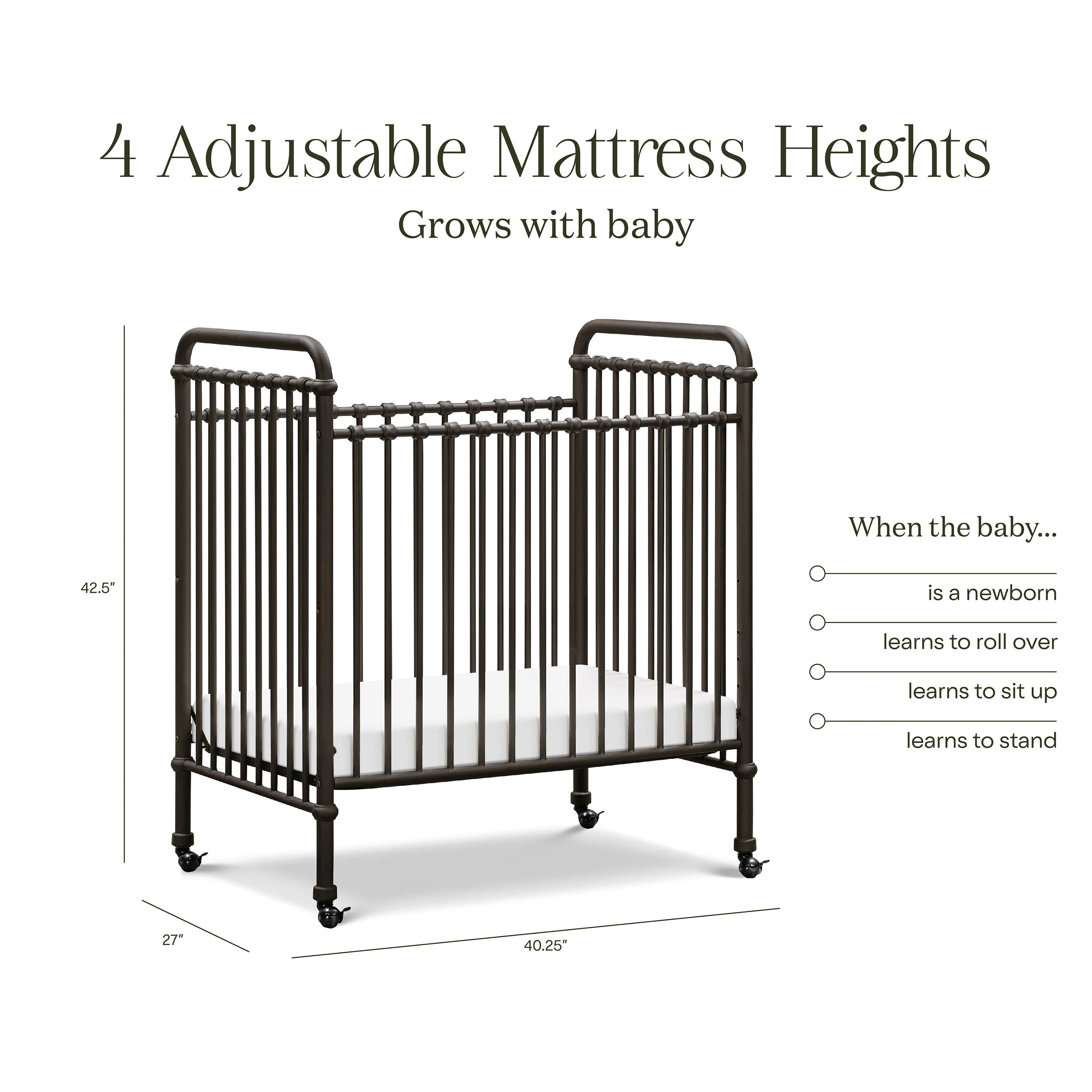Abigail 3-in-1 Convertible Mini Crib