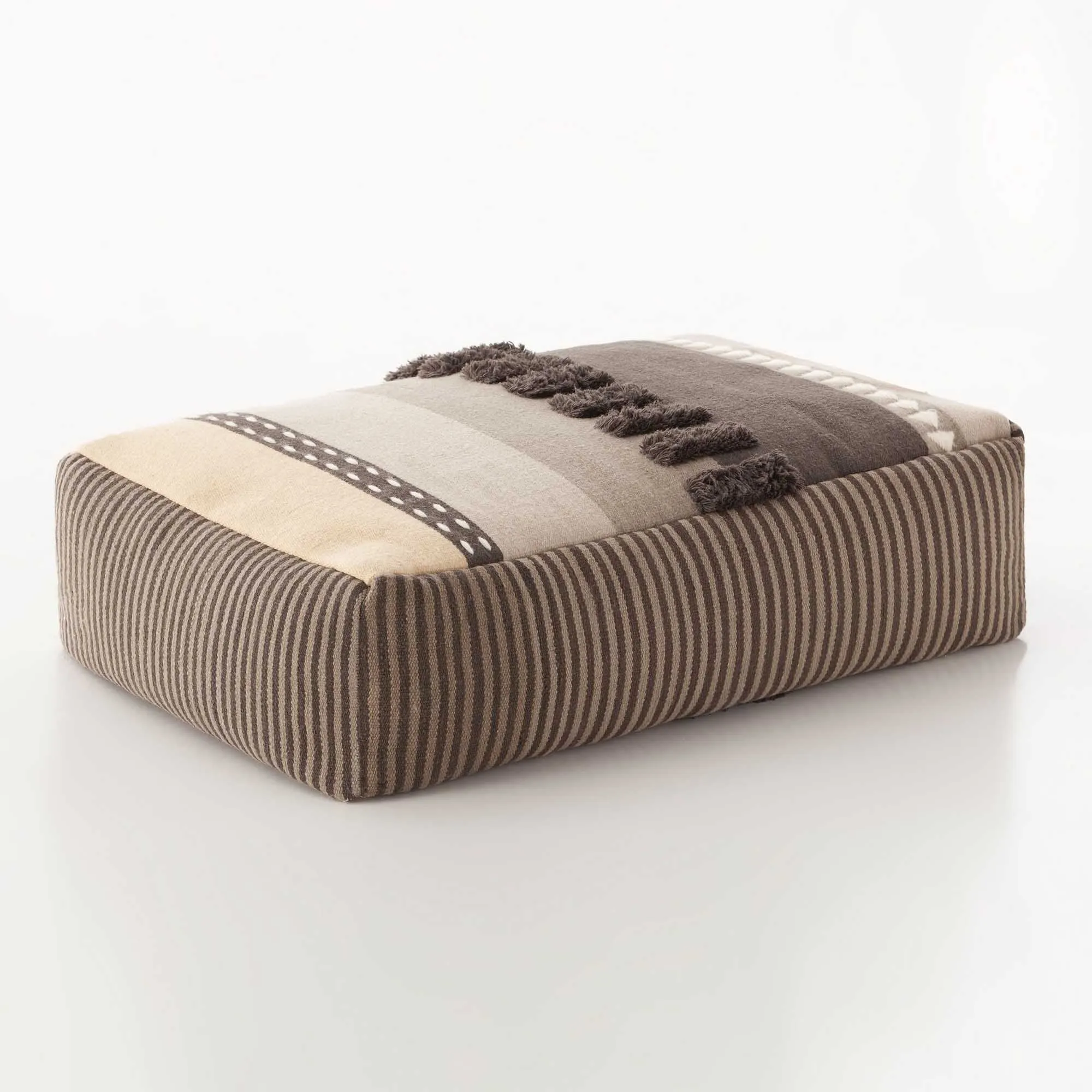 Alexandra Neutral Pouf Ottoman