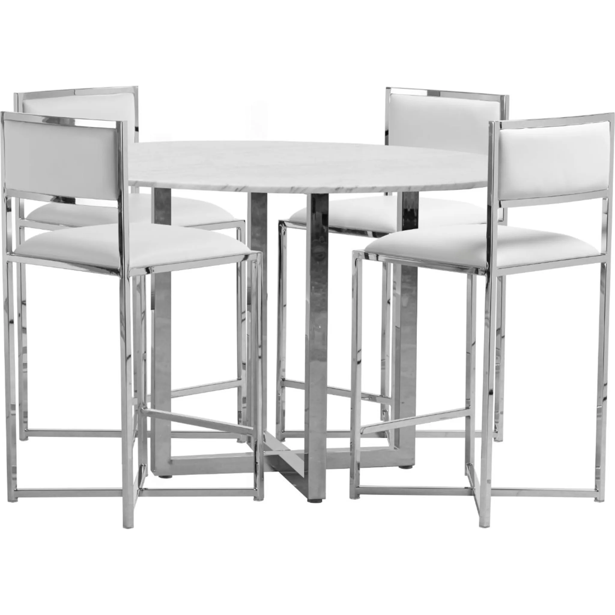 Amalfi X-Base Counter Stool in White Leather Modus