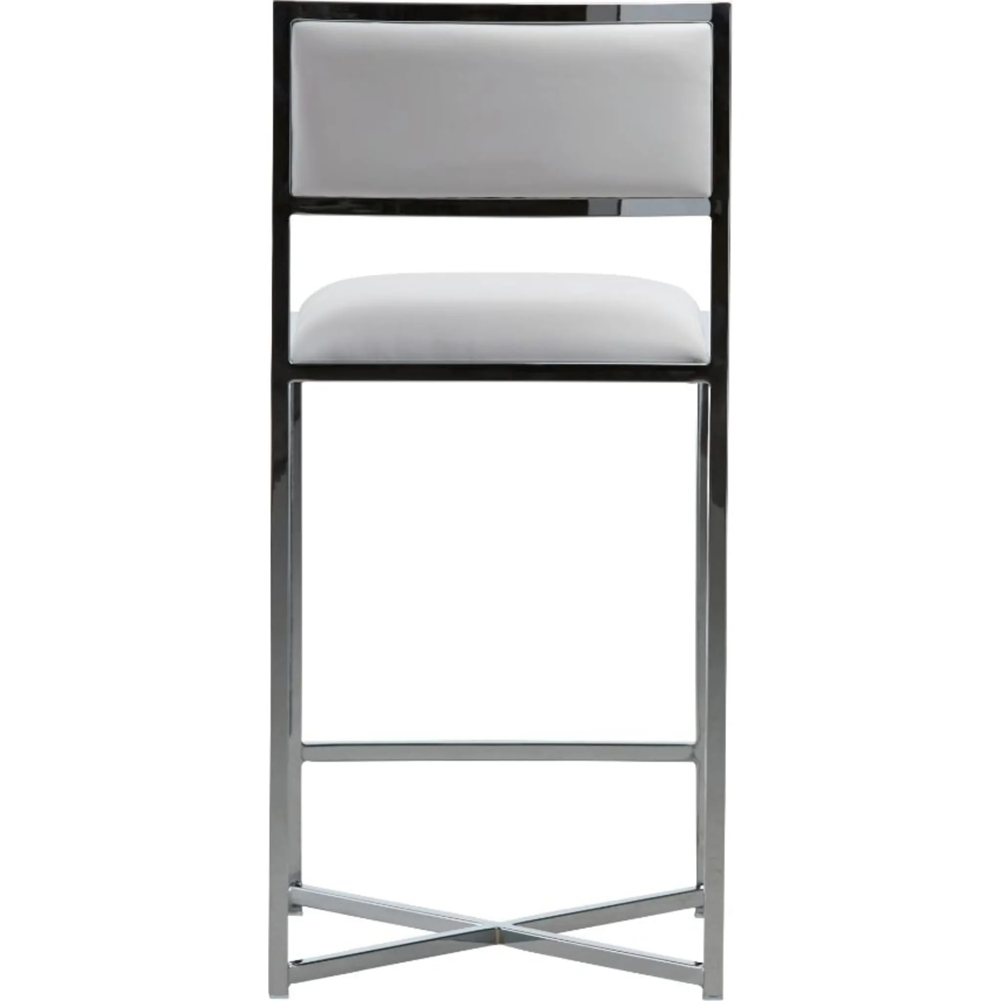 Amalfi X-Base Counter Stool in White Leather Modus