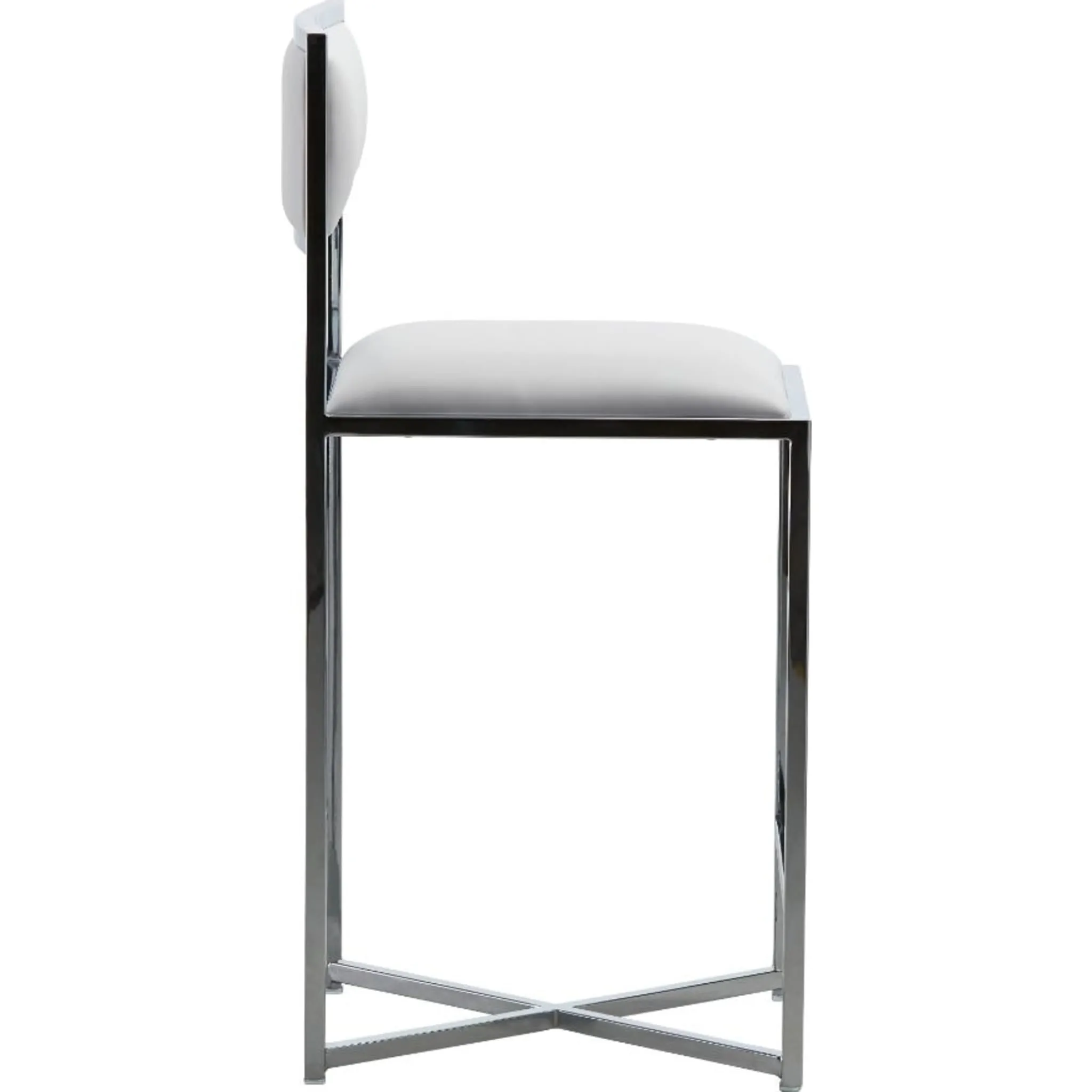 Amalfi X-Base Counter Stool in White Leather Modus