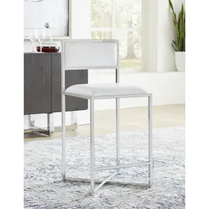 Amalfi X-Base Counter Stool in White Leather Modus