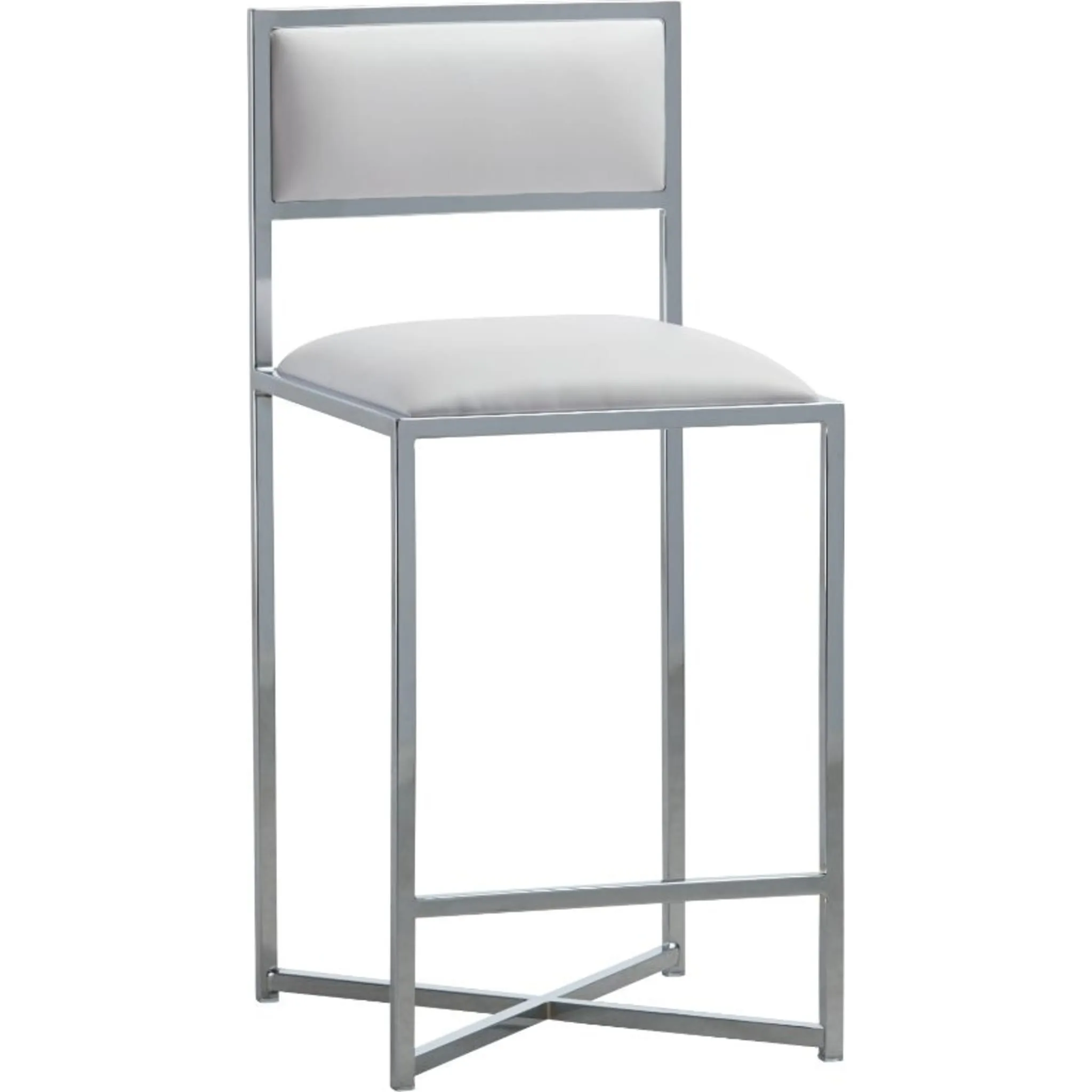 Amalfi X-Base Counter Stool in White Leather Modus