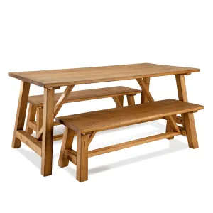 Amble Dining Table and Benches Funky Chunky