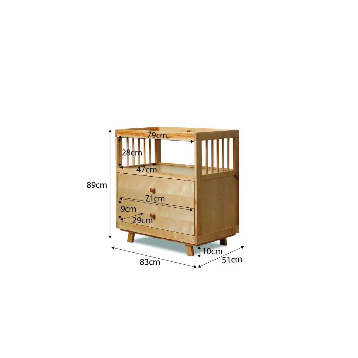 Aspen Change Table with Drawers - Birch Mocka