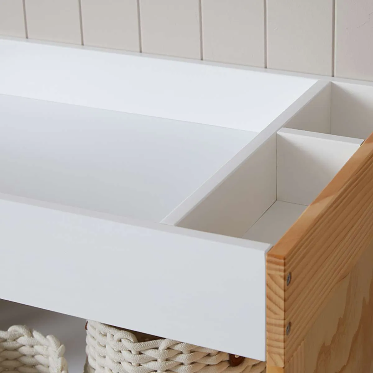 Aspiring Change Table - White/Natural Mocka