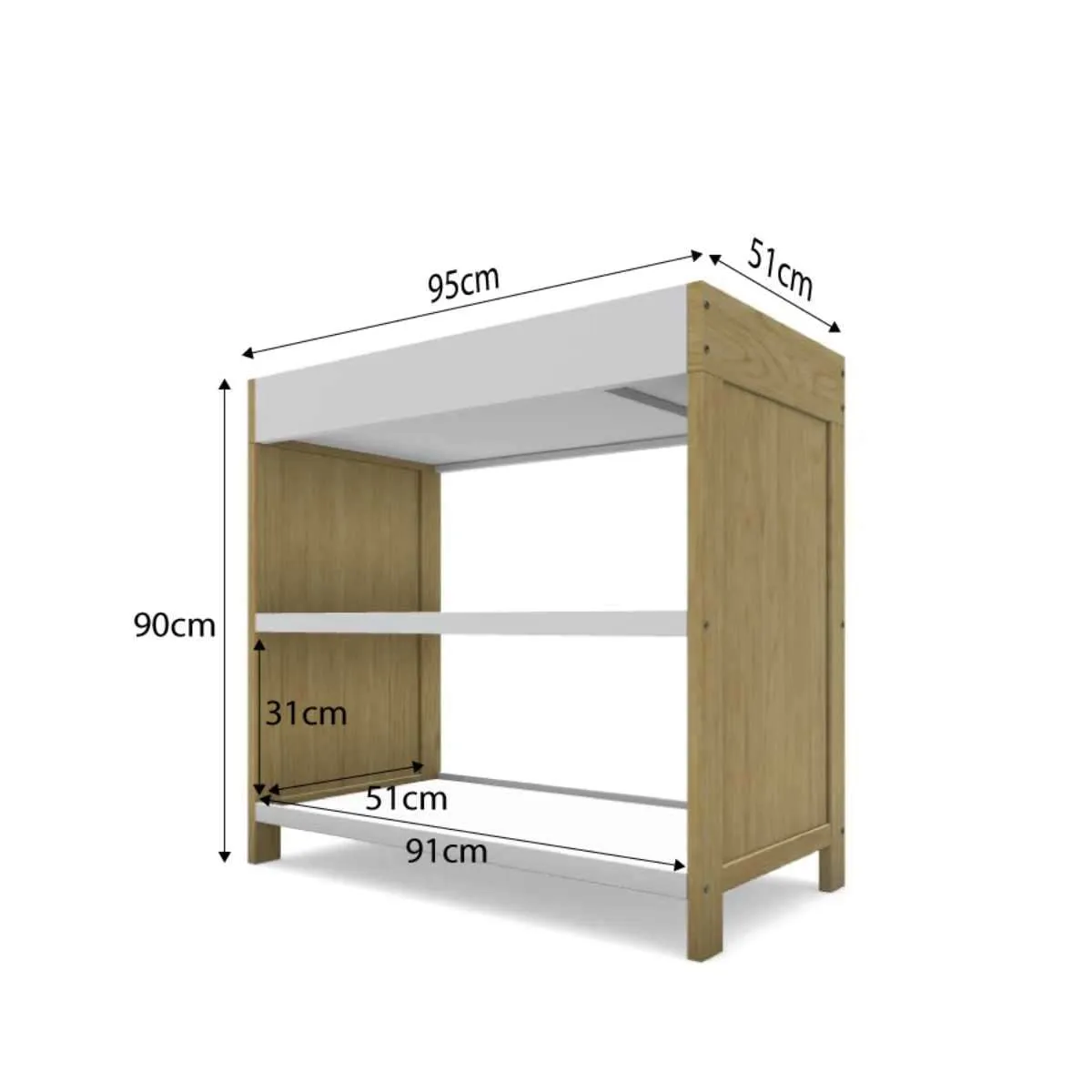 Aspiring Change Table - White/Natural Mocka