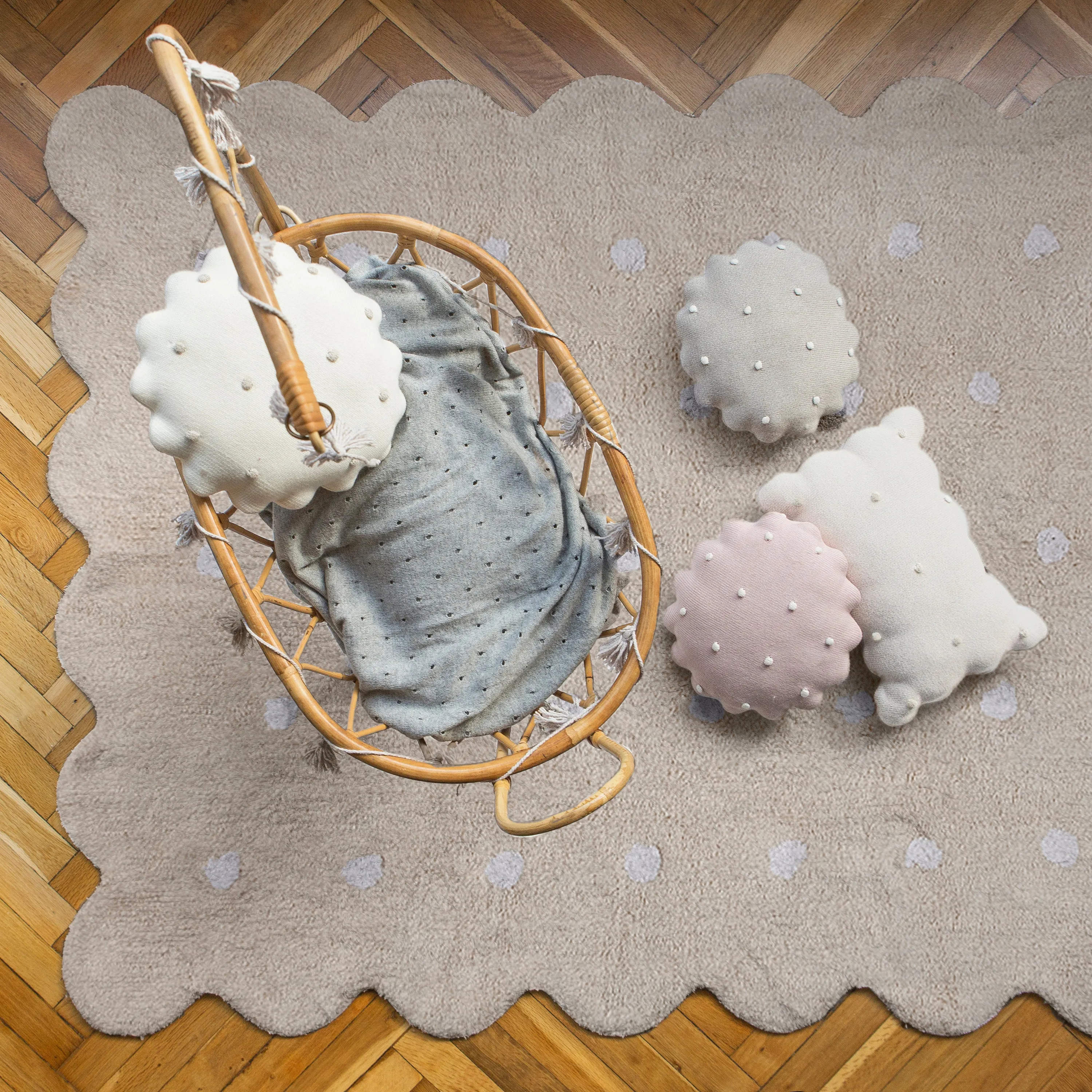 Biscuit Washable Rug