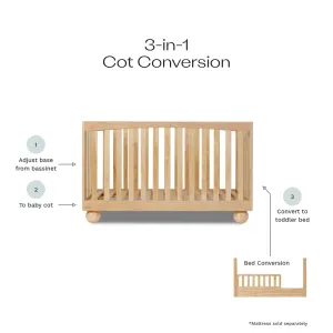 Blake Natural 3-in-1 Conversion Cot Bundle Mocka