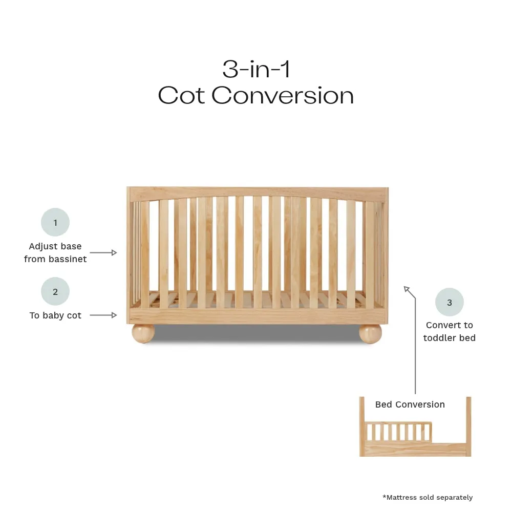 Blake Natural 3-in-1 Conversion Cot Bundle Mocka