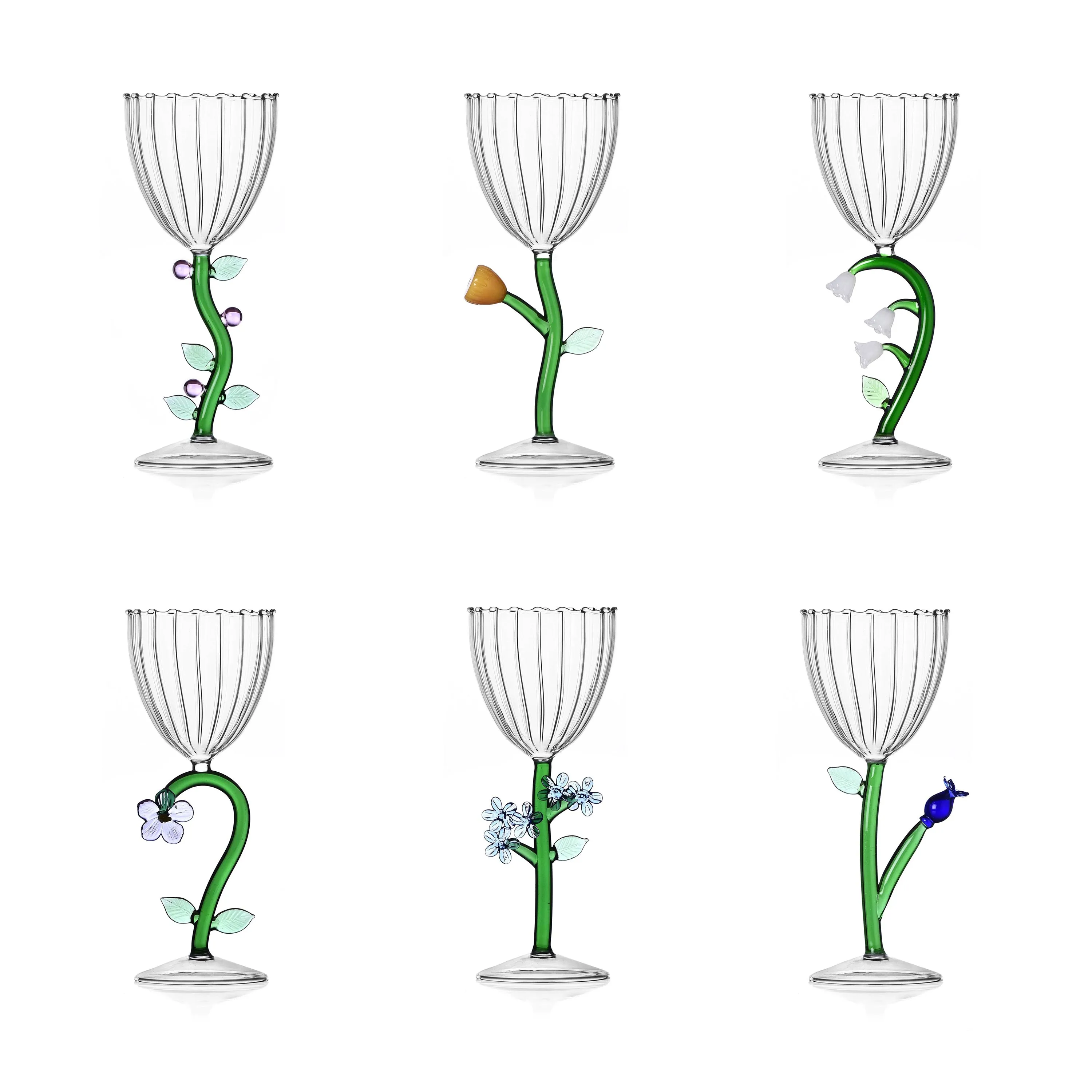 Botanica Optical Stemmed Glass (Set of 6)