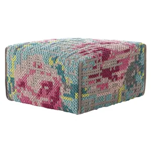Canevas Spaces Square Flowers Pouf