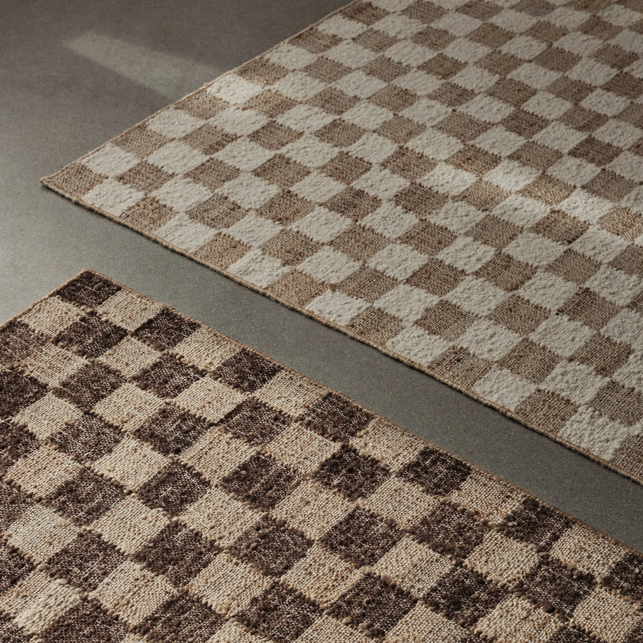Check Wool Jute Rug