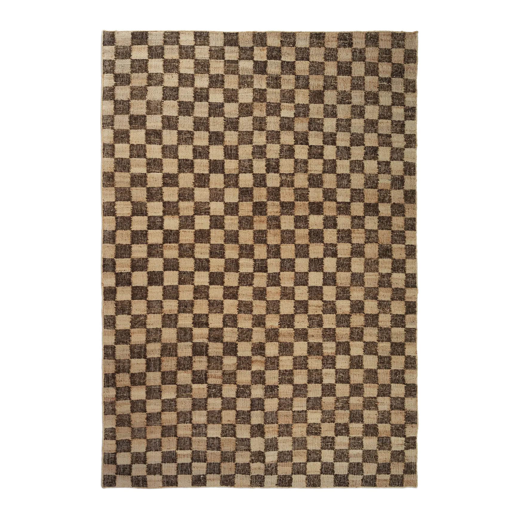 Check Wool Jute Rug