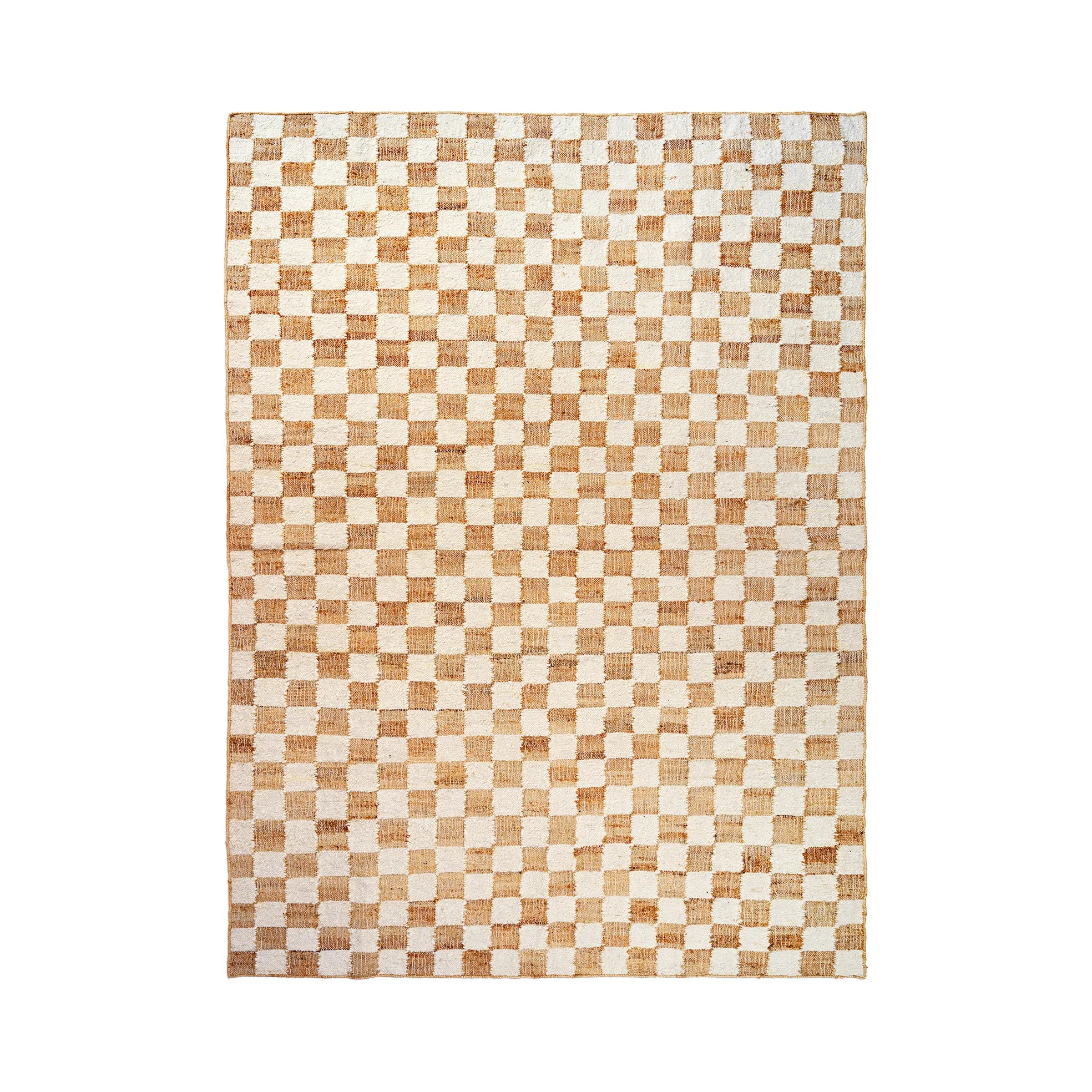 Check Wool Jute Rug