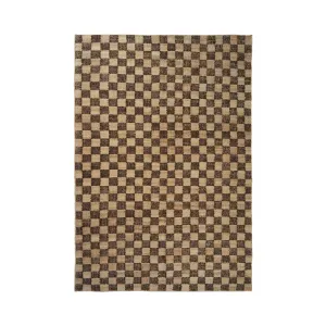 Check Wool Jute Rug