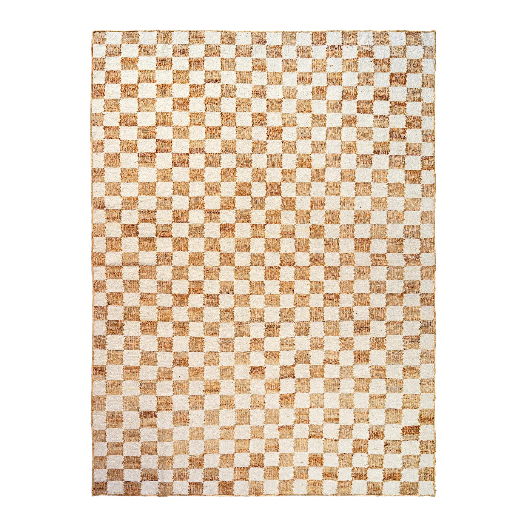 Check Wool Jute Rug