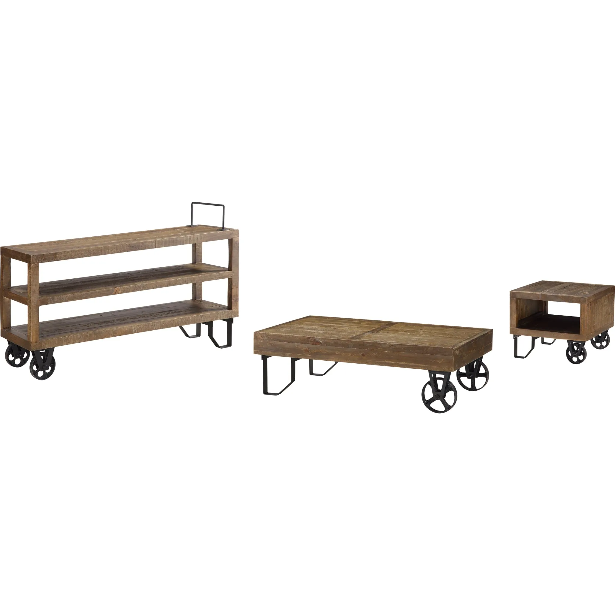 Coalburn Reclaimed Wood Media Console in Russett Brown Modus