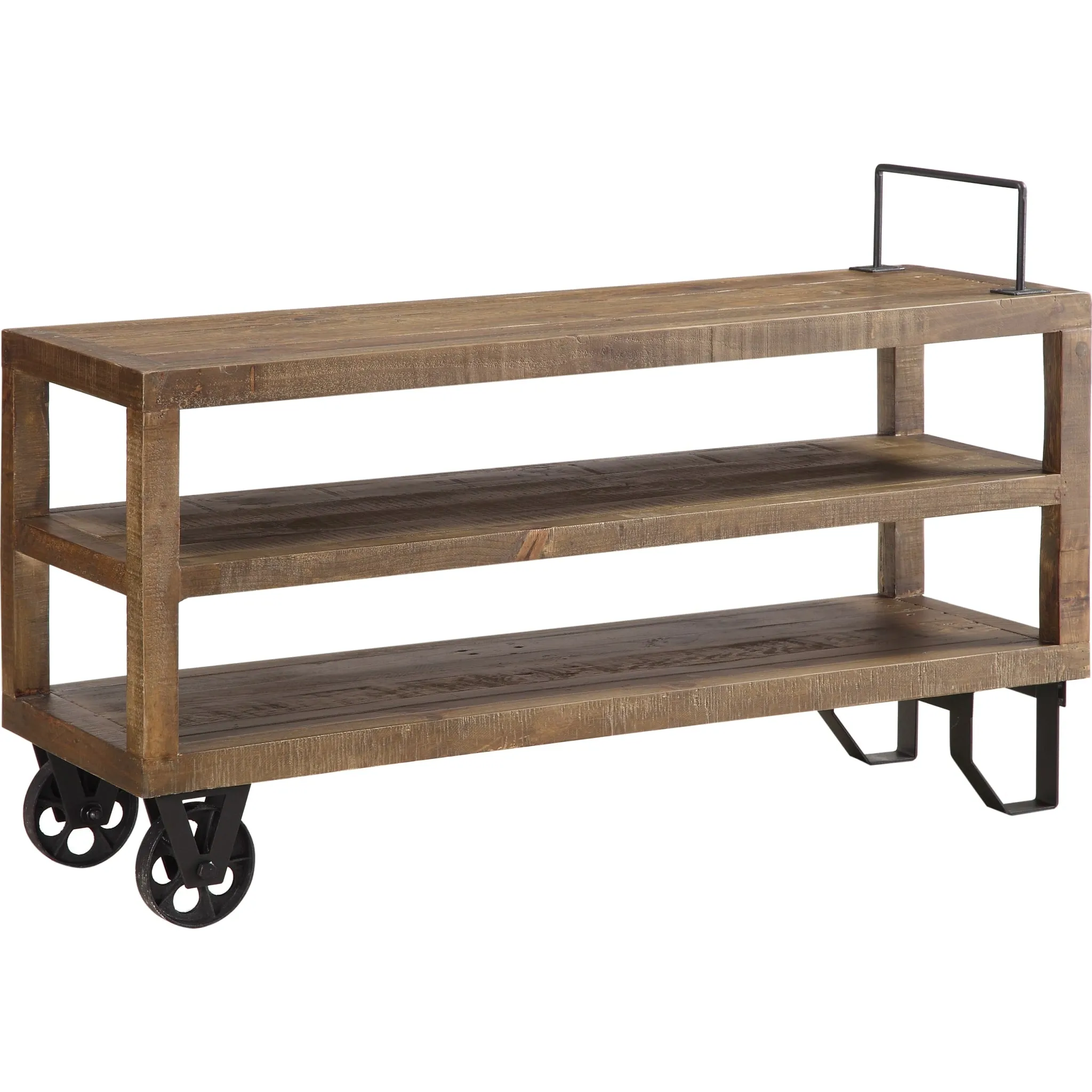 Coalburn Reclaimed Wood Media Console in Russett Brown Modus