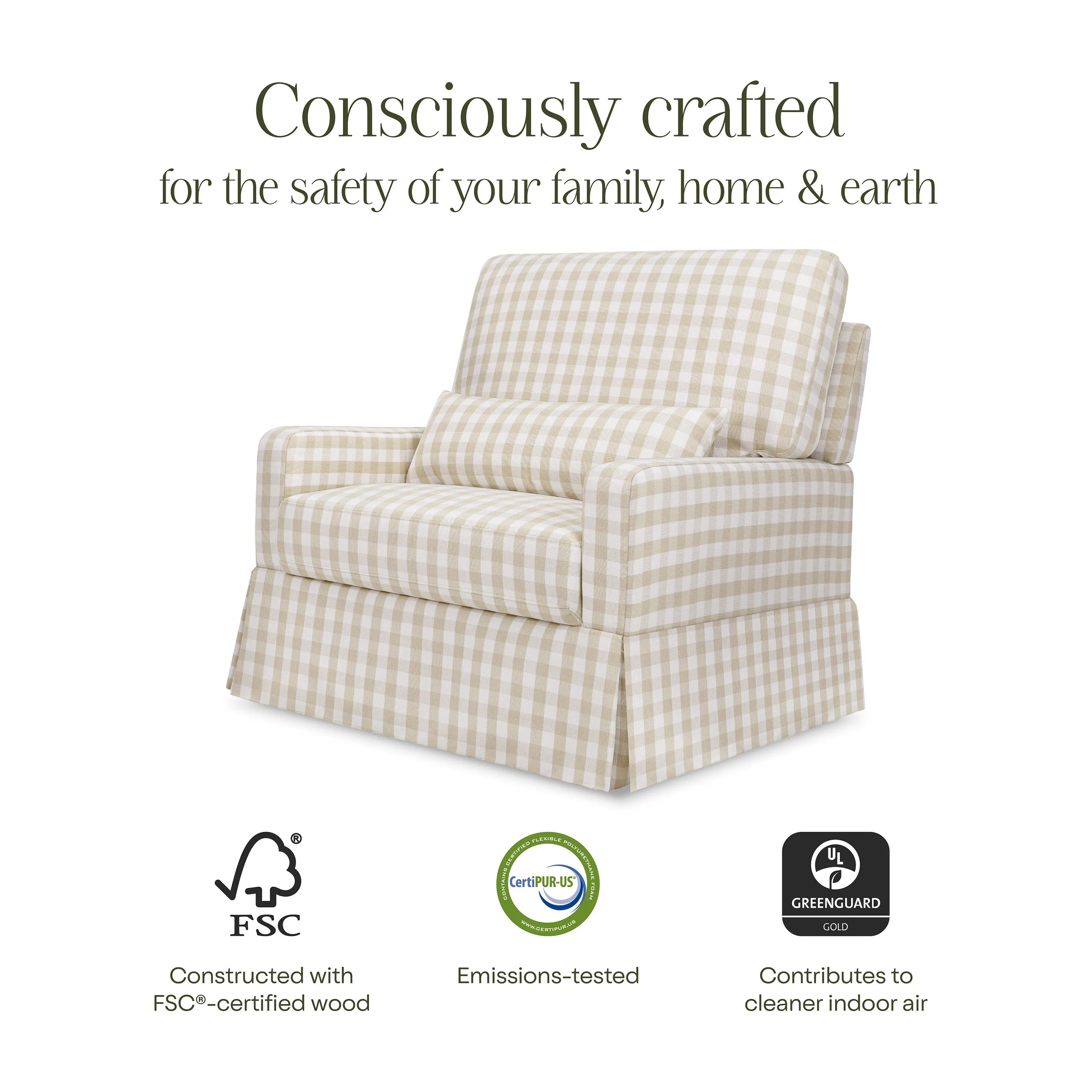Crawford Pillowback Chair and a Half Comfort Swivel Glider