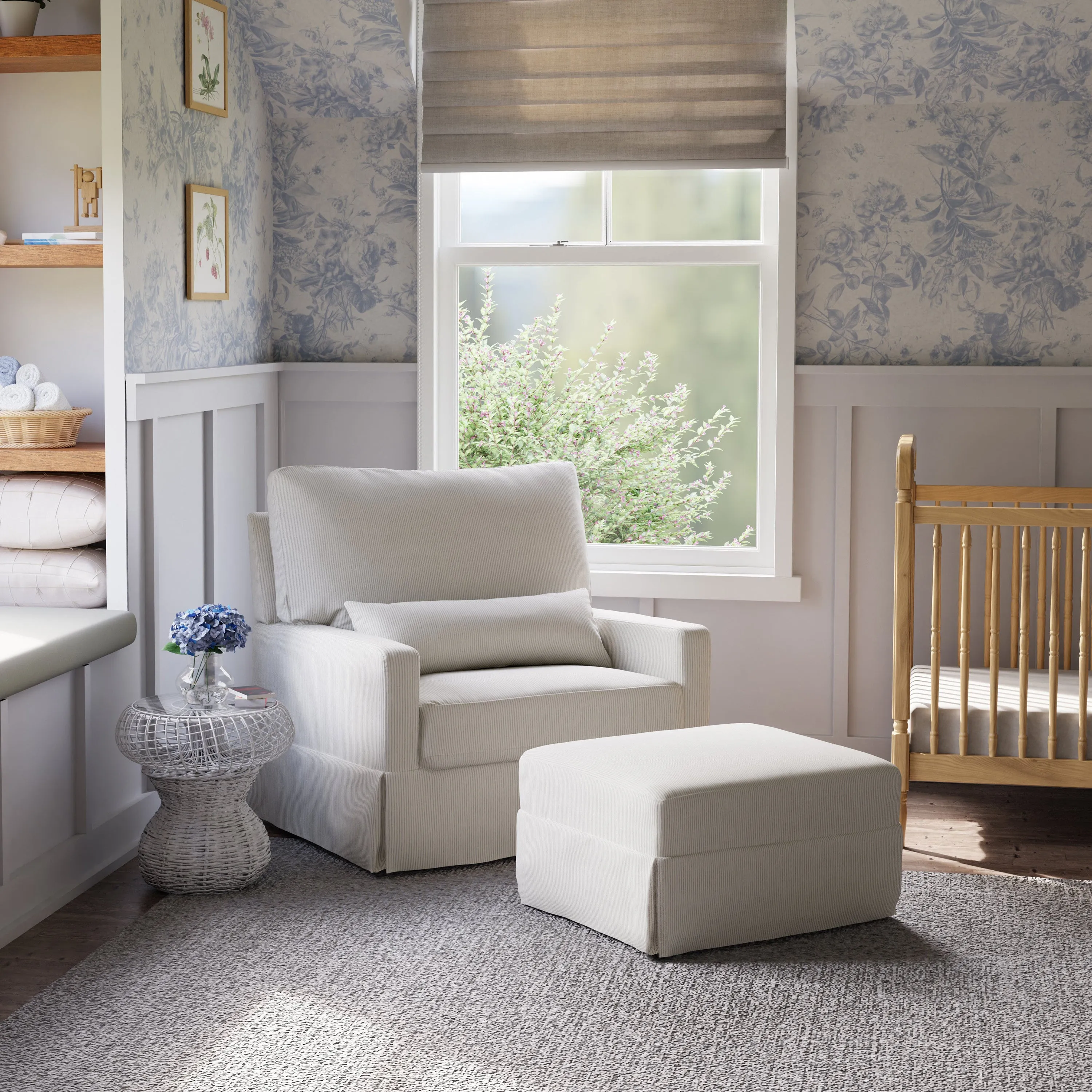 Crawford Pillowback Chair and a Half Comfort Swivel Glider