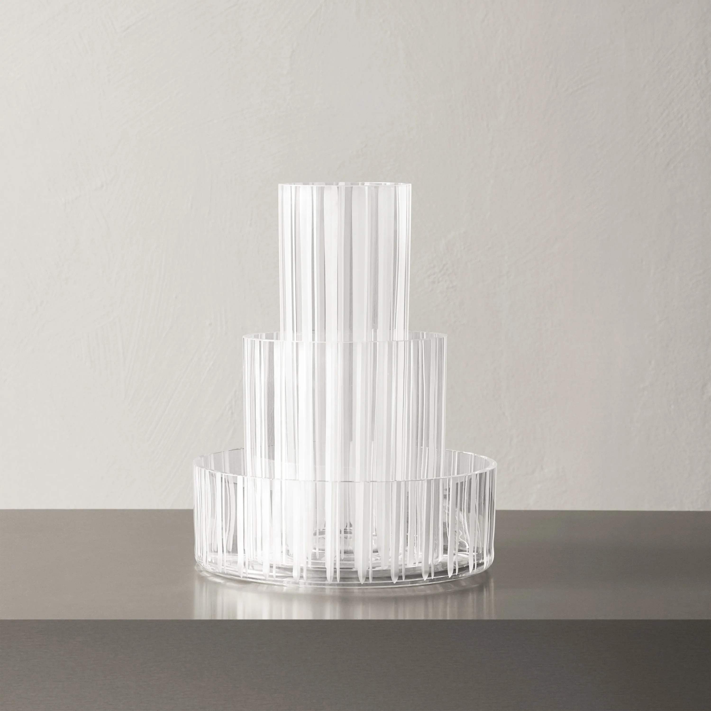 Cut In Number Stripes Vase