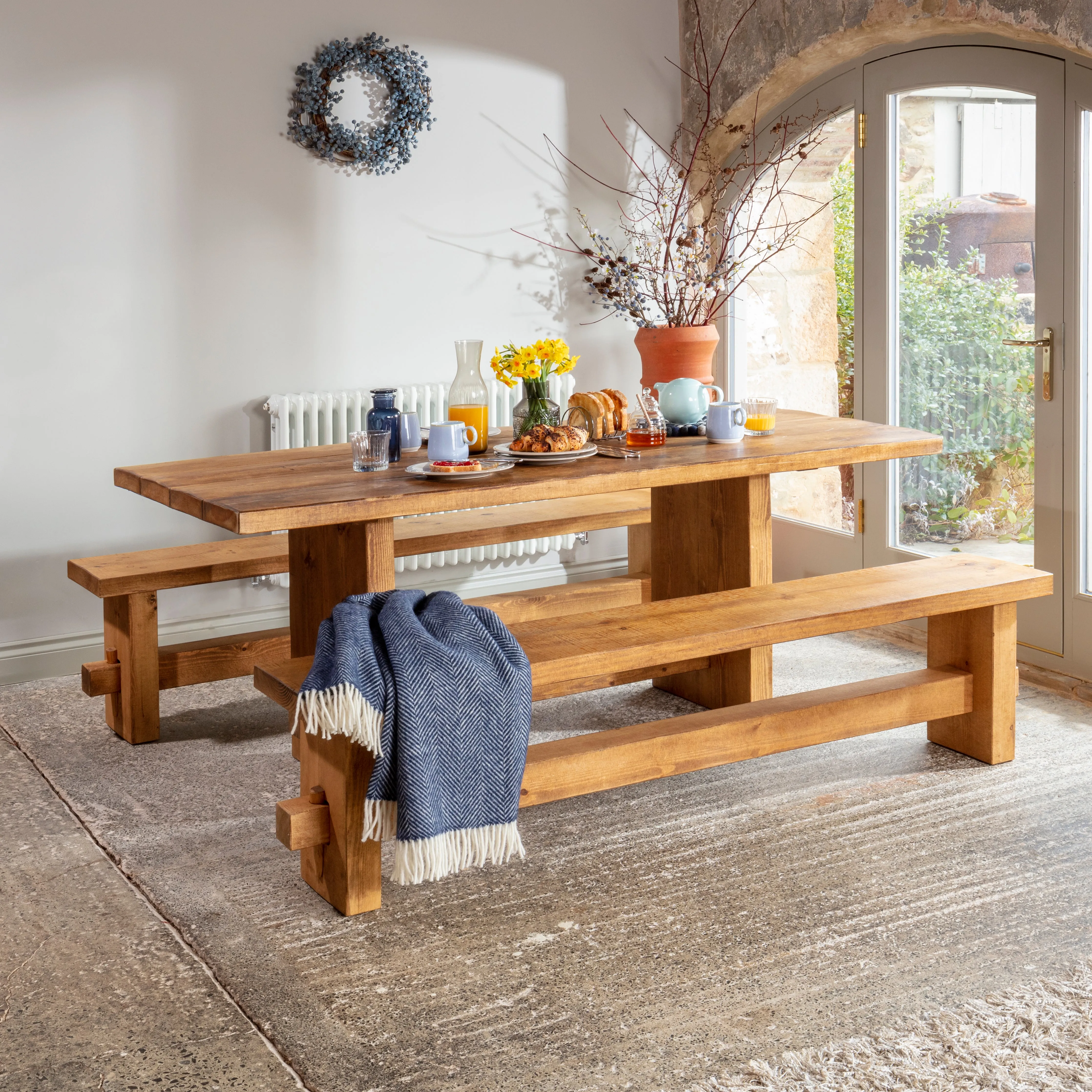 Derwent Dining Table And Benches Funky Chunky