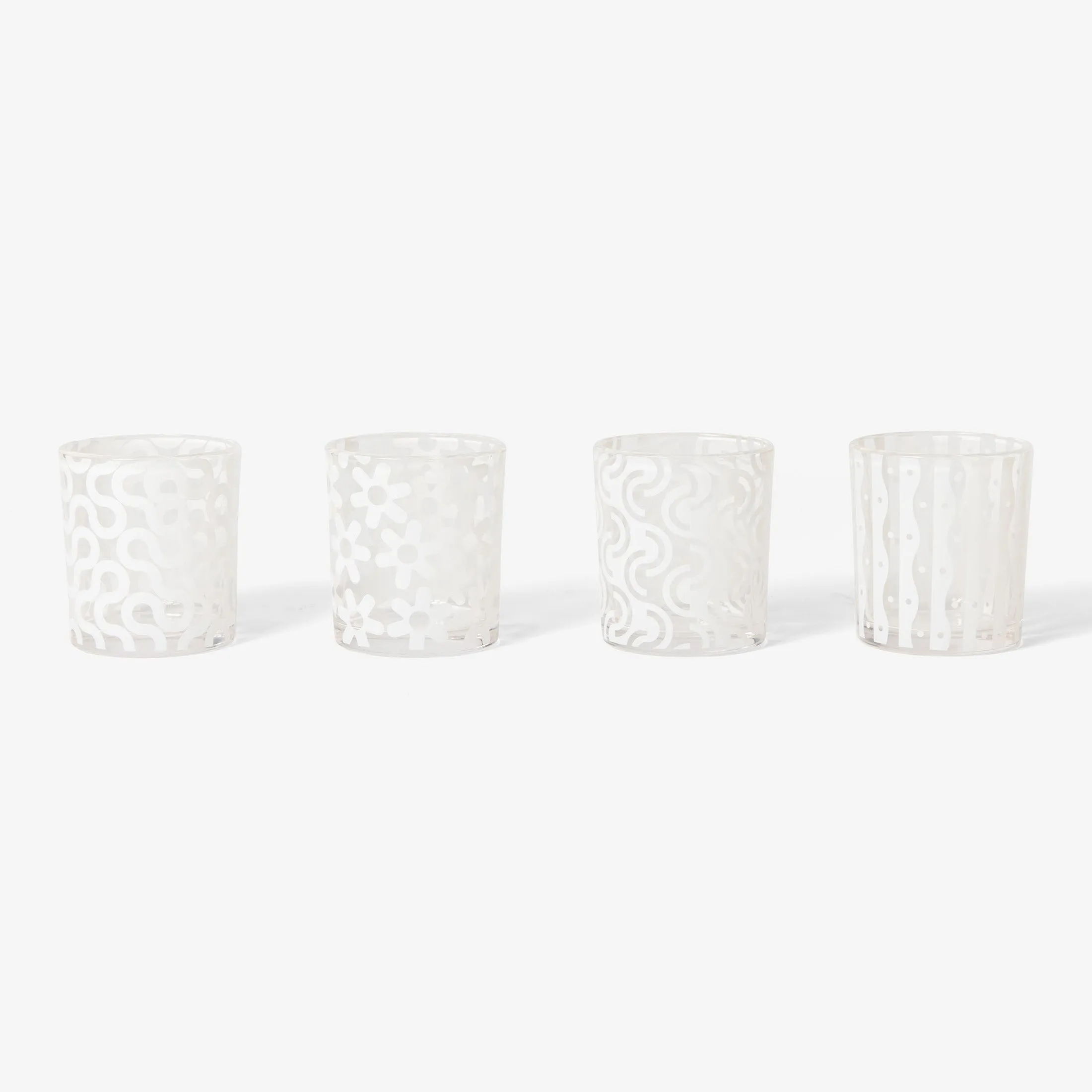 Dusen Dusen Pattern Glasses (Set of 4)