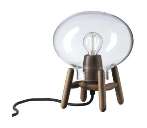 Fdb Mbler U6 Hiti Mini Table Lamp, Walnut/Glass/Black Cable