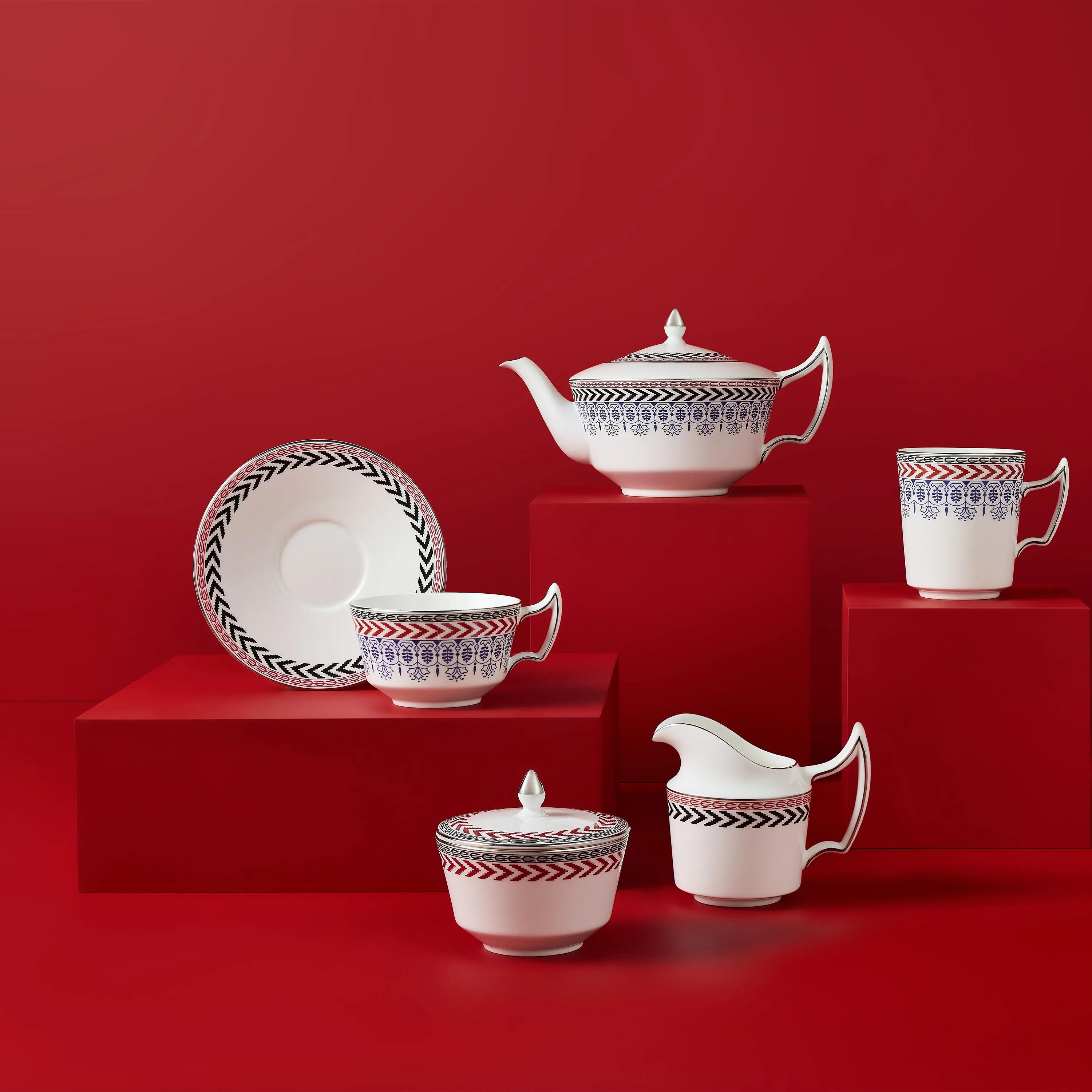 Festive Tea Cup and Saucer
