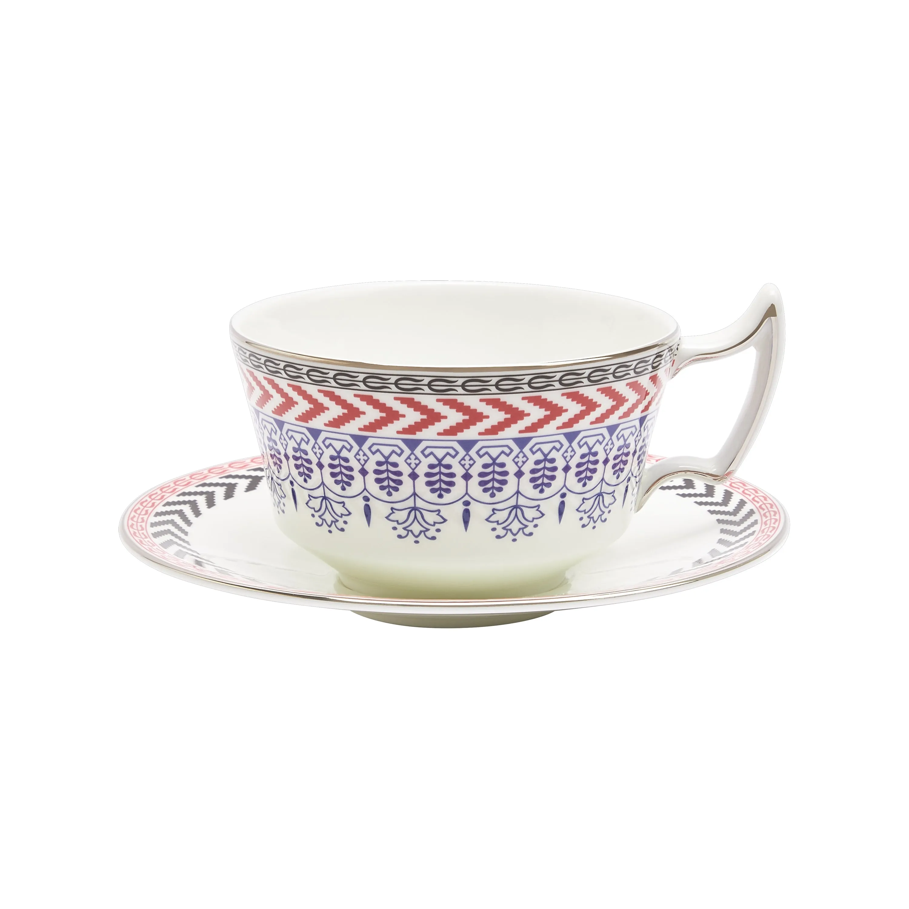 Festive Tea Cup and Saucer