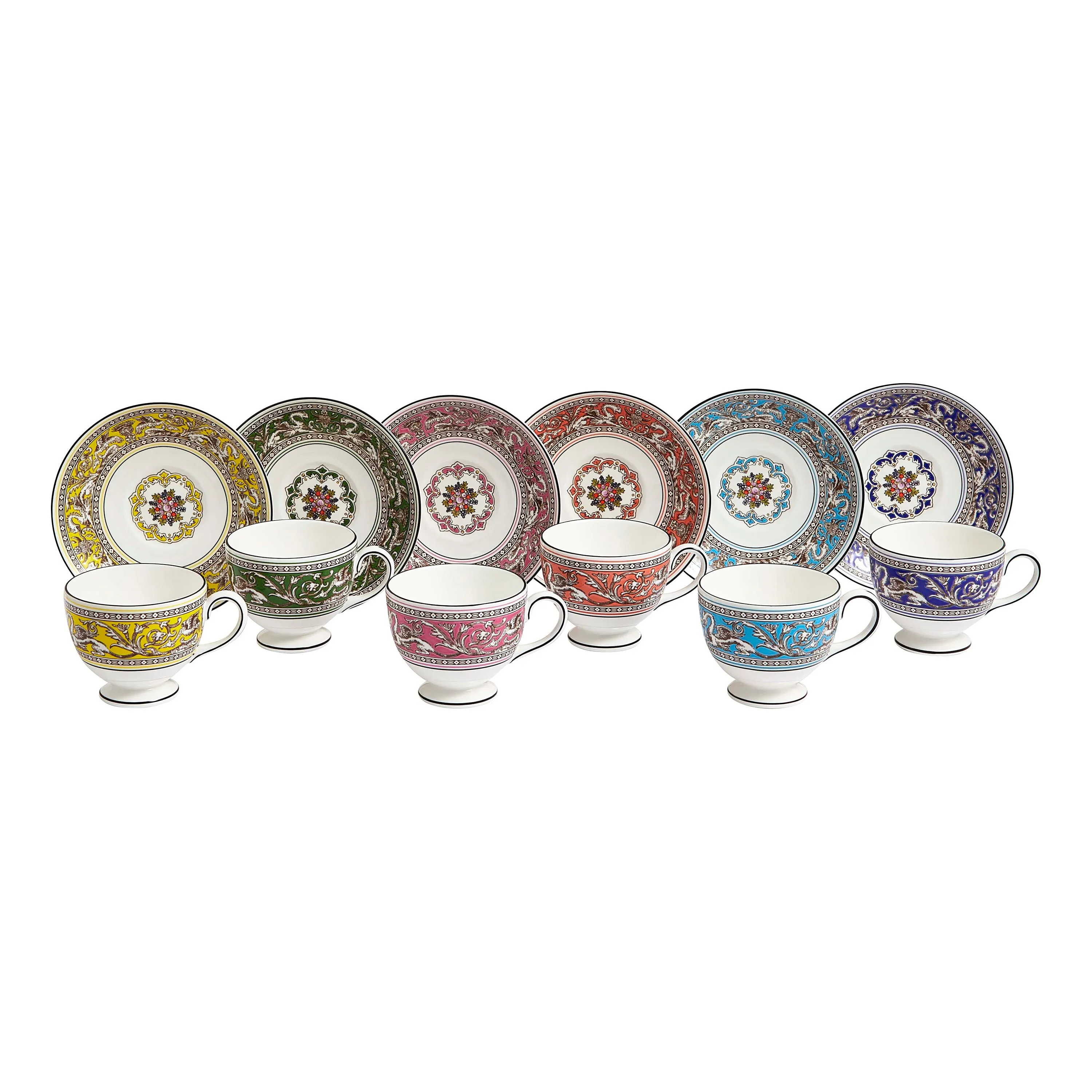 Florentine Teacup and Saucer (Set of 6)