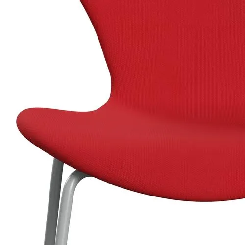 Fritz Hansen Series 7™ Chair Full Upholstery, Nine Grey/Steelcut Neon Red