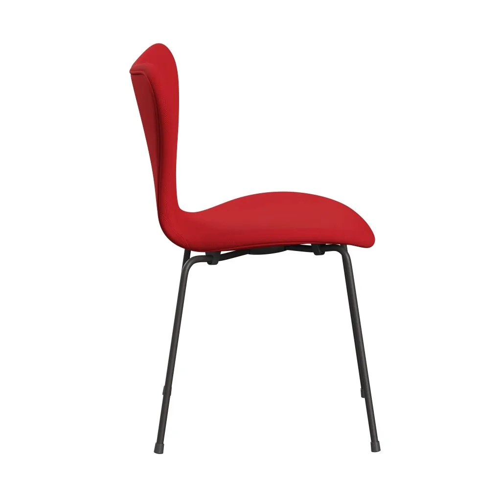 Fritz Hansen Series 7™ Chair Full Upholstery, Warm Graphite/Steelcut Neon Red