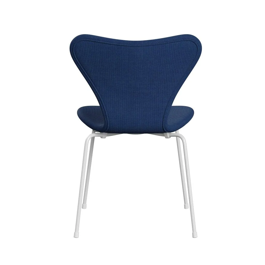 Fritz Hansen Series 7™ Chair Full Upholstery, White/Canvas Light Blue (Ca0746)