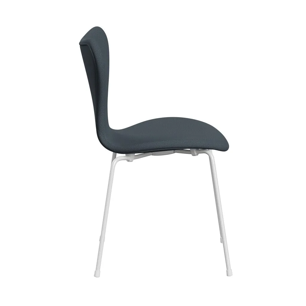 Fritz Hansen Series 7™ Chair Full Upholstery, White/Capture Petrol Blue