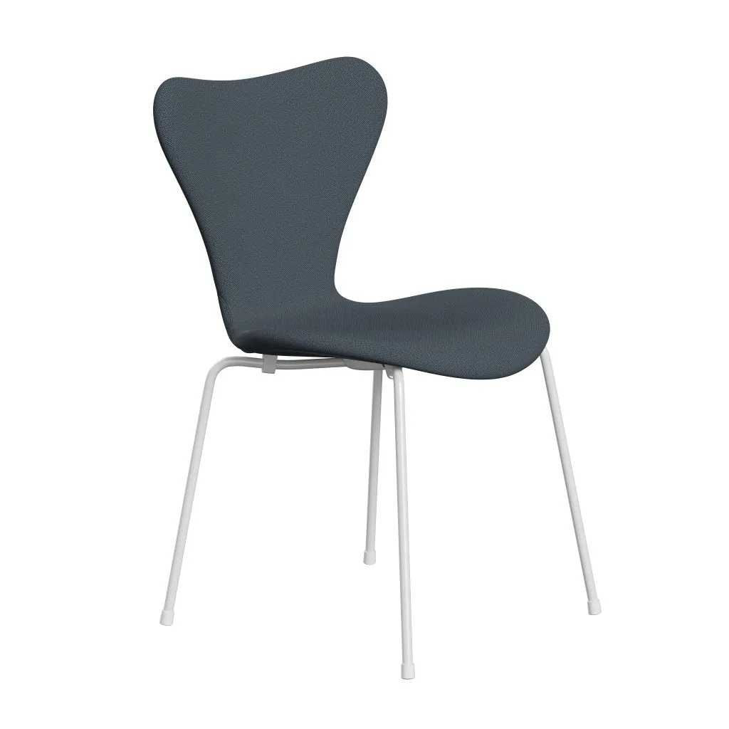 Fritz Hansen Series 7™ Chair Full Upholstery, White/Capture Petrol Blue