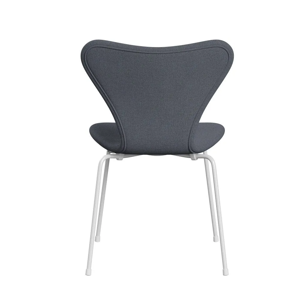 Fritz Hansen Series 7™ Chair Full Upholstery, White/Christianshavn Orange/Blue