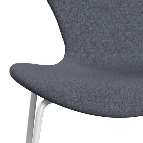 Fritz Hansen Series 7™ Chair Full Upholstery, White/Christianshavn Orange/Blue