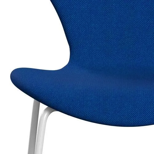 Fritz Hansen Series 7™ Chair Full Upholstery, White/Hallingdal Blue/Light Turquoise
