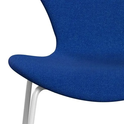 Fritz Hansen Series 7™ Chair Full Upholstery, White/Hallingdal Coral Blue