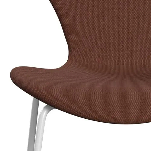 Fritz Hansen Series 7™ Chair Full Upholstery, White/Steelcut Medium Brown