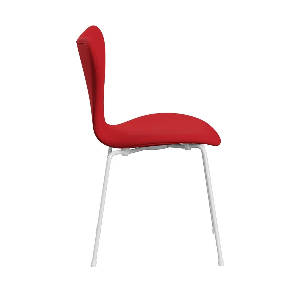 Fritz Hansen Series 7™ Chair Full Upholstery, White/Steelcut Neon Red