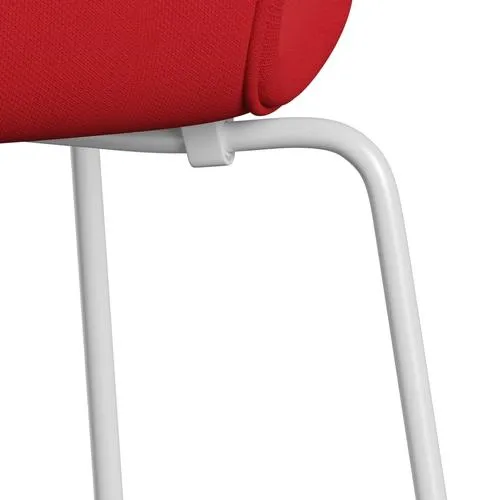 Fritz Hansen Series 7™ Chair Full Upholstery, White/Steelcut Neon Red
