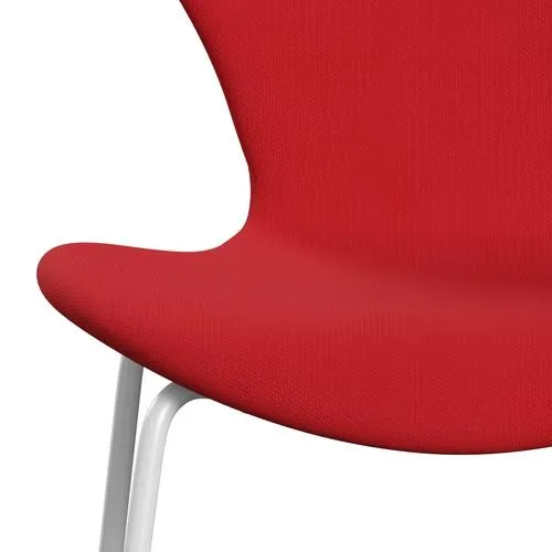 Fritz Hansen Series 7™ Chair Full Upholstery, White/Steelcut Neon Red