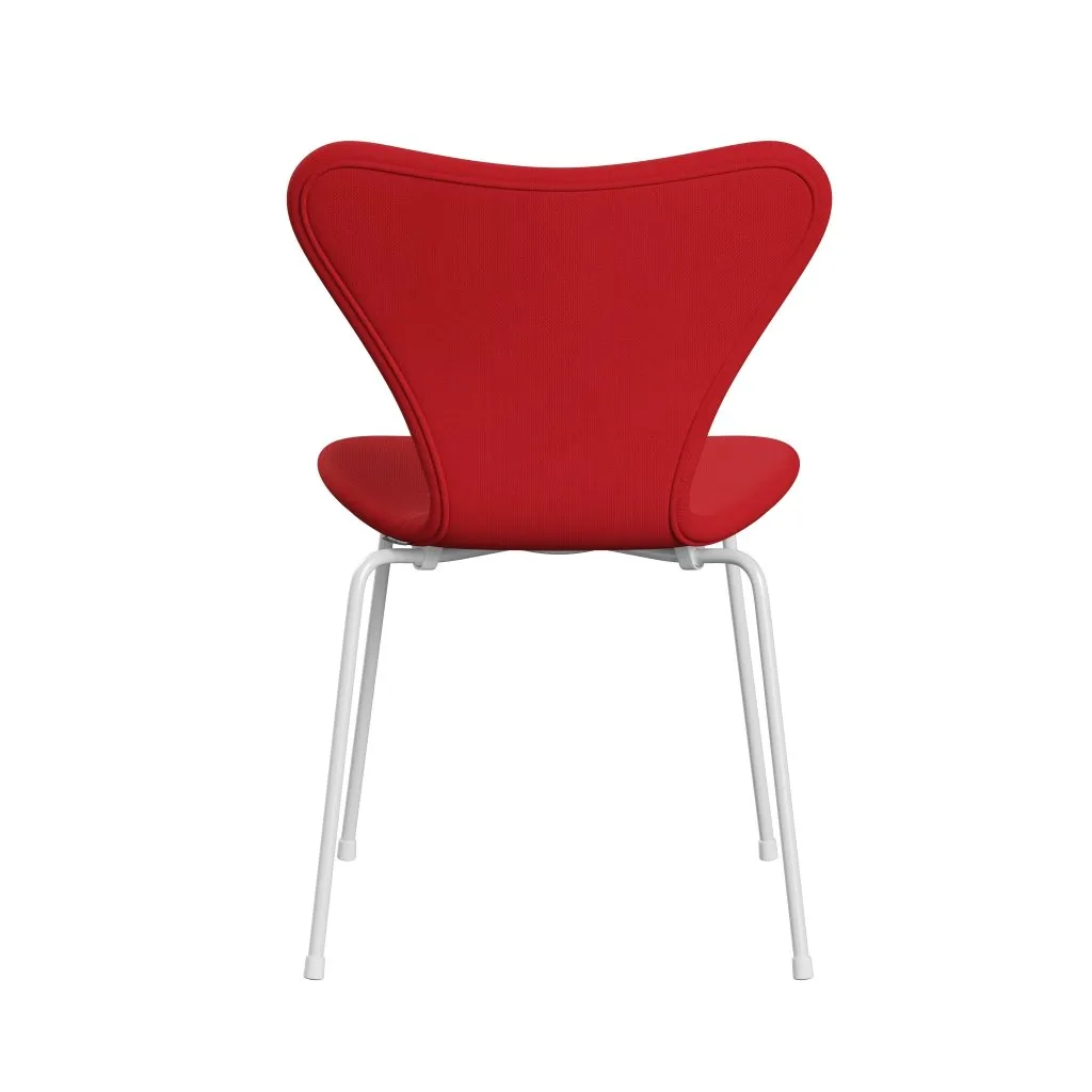 Fritz Hansen Series 7™ Chair Full Upholstery, White/Steelcut Neon Red