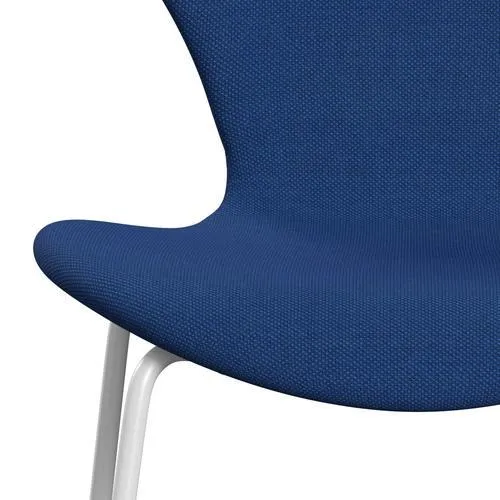 Fritz Hansen Series 7™ Chair Full Upholstery, White/Steelcut Trio Cobalt Blue