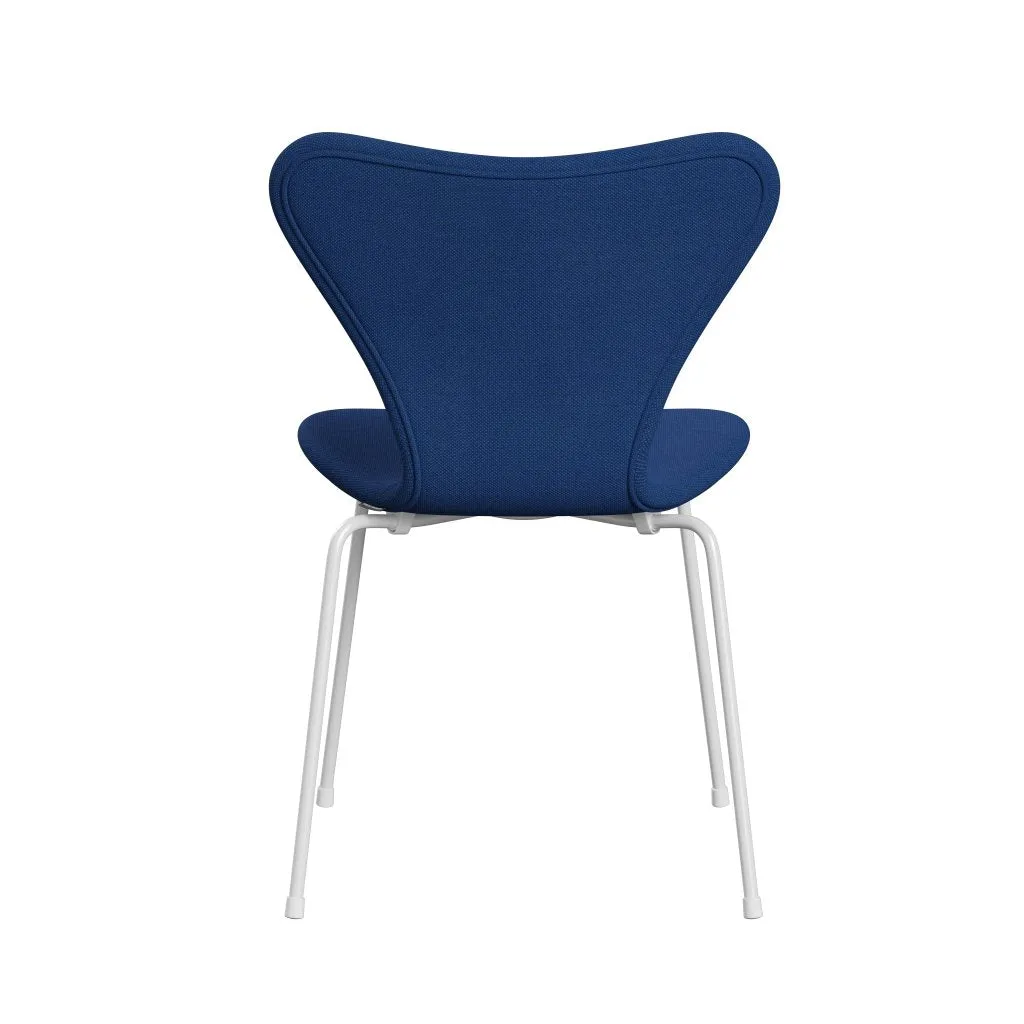 Fritz Hansen Series 7™ Chair Full Upholstery, White/Steelcut Trio Cobalt Blue
