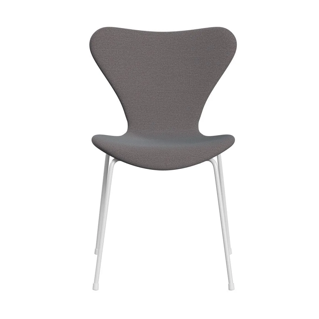Fritz Hansen Series 7™ Chair Full Upholstery, White/Steelcut Trio Soft Blue/Brown/Black