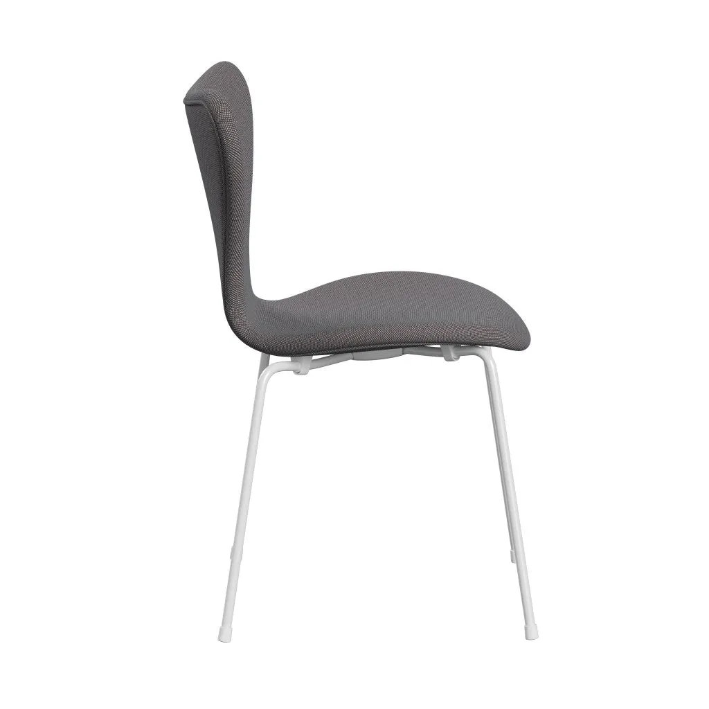 Fritz Hansen Series 7™ Chair Full Upholstery, White/Steelcut Trio Soft Blue/Brown/Black